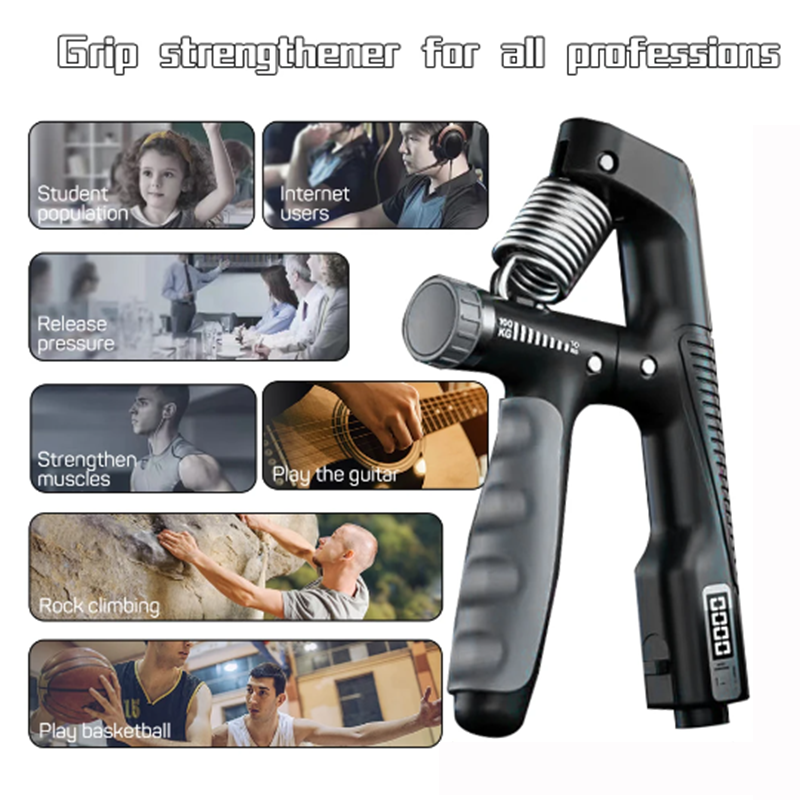 Counting Grip Strengthener, Arm Muscle Exercise Device, Adjustable Wrist Strength Training and Hand Rehabilitation Equipmen